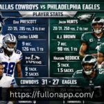 Dallas Cowboys Vs Philadelphia Eagles Match Player Stats