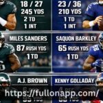 Philadelphia Eagles Vs New York Giants Match Player Stats